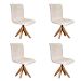 Conjunto com 4 Cadeiras de Jantar Lenk Cru