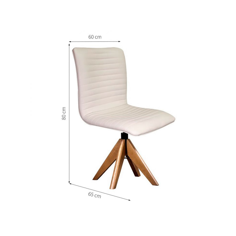 Conjunto com 4 Cadeiras de Jantar Lenk Cru