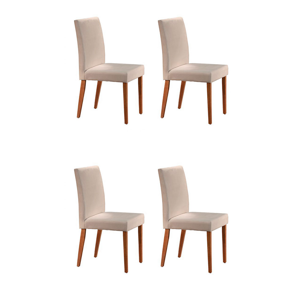 Conjunto com 4 Cadeiras de Jantar Tália II Creme