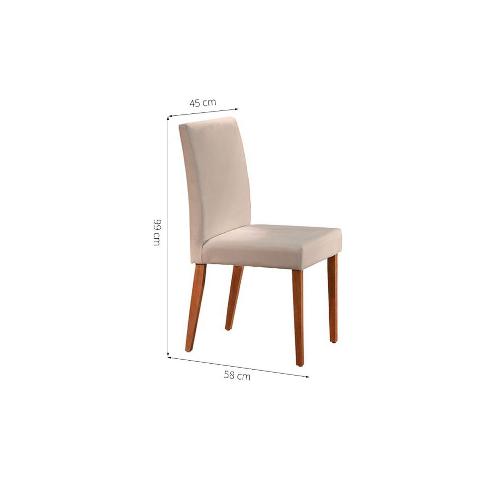 Conjunto com 4 Cadeiras de Jantar Tália II Creme