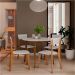 Conjunto com 4 Cadeiras de Jantar Tóquio Castanho e Branco