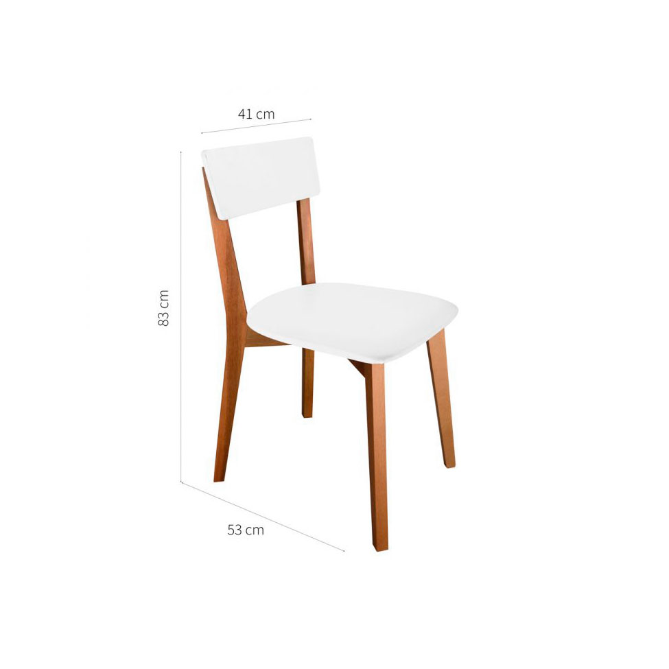 Conjunto com 4 Cadeiras de Jantar Tóquio Castanho e Branco