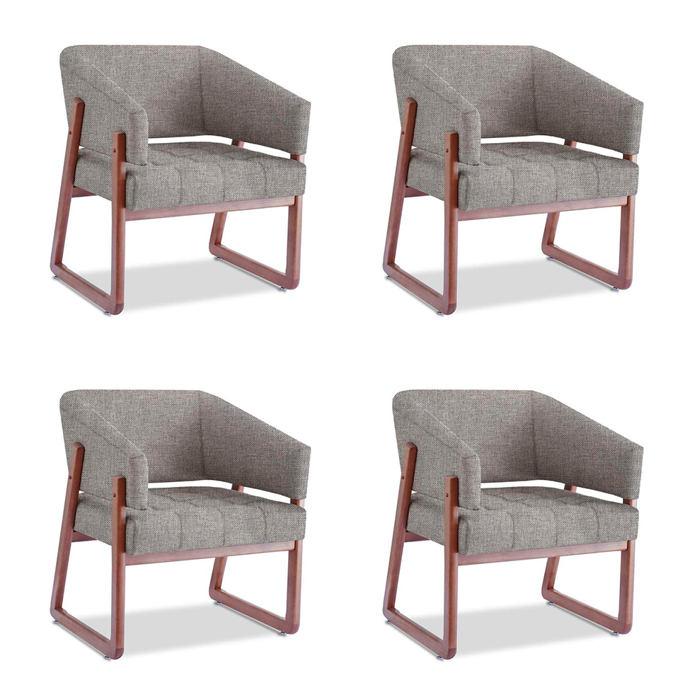 Conjunto com 4 Poltronas Air Cimento