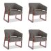Conjunto com 4 Poltronas Air Cinza