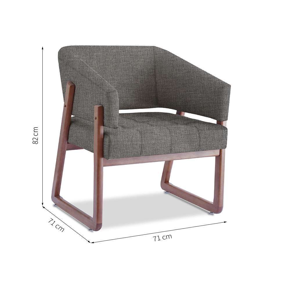 Conjunto com 4 Poltronas Air Cinza
