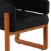 Conjunto com 4 Poltronas Air Veludo Preto e Amêndoa