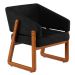 Conjunto com 4 Poltronas Air Veludo Preto e Amêndoa