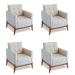 Conjunto com 4 Poltronas Brooks Areia