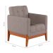 Conjunto com 4 Poltronas Brooks Linho Cinza e Amêndoa