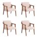 Conjunto com 4 Poltronas Flávia Bege e Nogueira
