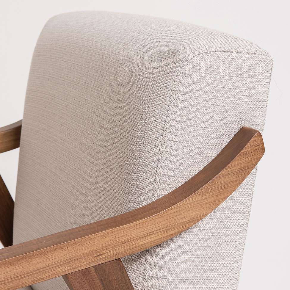 Conjunto com 4 Poltronas Flávia Bege e Nogueira