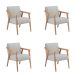 Conjunto com 4 Poltronas Flávia Cinza e Natural