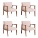 Conjunto com 4 Poltronas Júlia Bege e Nogueira