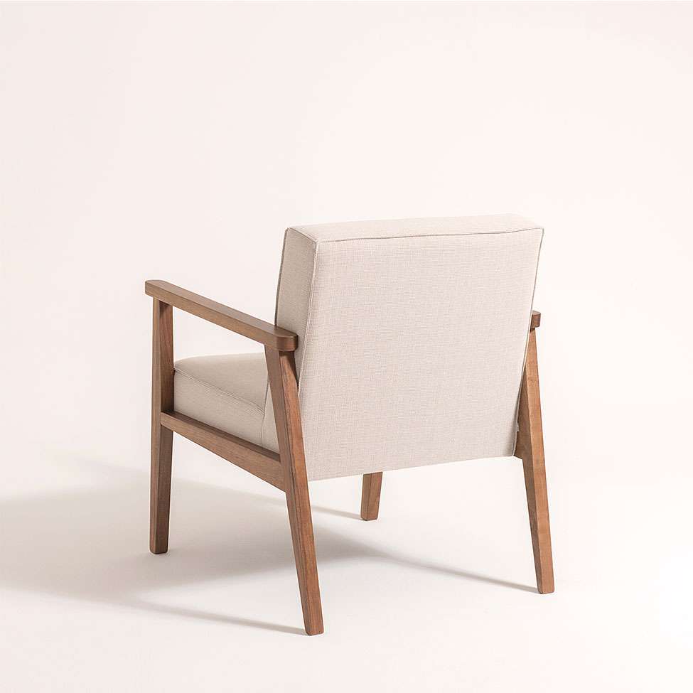 Conjunto com 4 Poltronas Júlia Bege e Nogueira