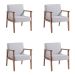 Conjunto com 4 Poltronas Júlia Cinza e Nogueira