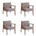 Conjunto com 4 Poltronas Júlia Natural e Cinza