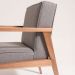 Conjunto com 4 Poltronas Júlia Natural e Cinza