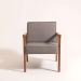 Conjunto com 4 Poltronas Júlia Natural e Cinza