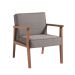 Conjunto com 4 Poltronas Júlia Natural e Cinza