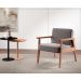 Conjunto com 4 Poltronas Júlia Natural e Cinza