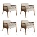 Conjunto com 4 Poltronas Lara Bege e Nogueira