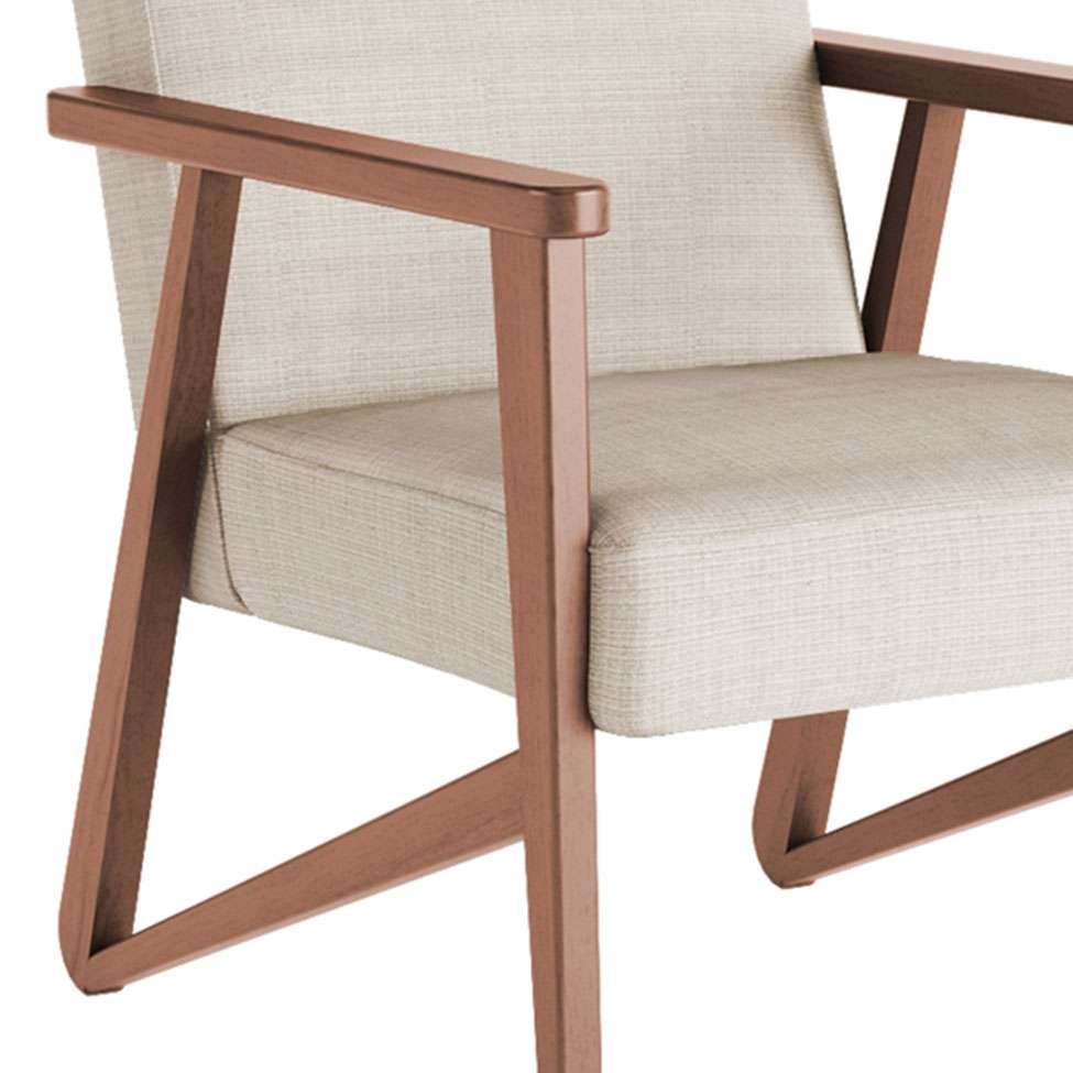 Conjunto com 4 Poltronas Luiza Nogueira Madeira Maciça