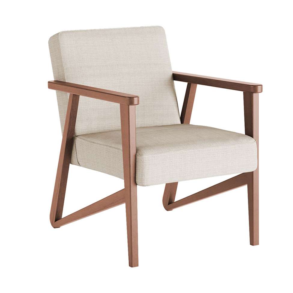Conjunto com 4 Poltronas Luiza Nogueira Madeira Maciça
