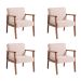 Conjunto com 4 Poltronas New Julia Bege e Nogueira