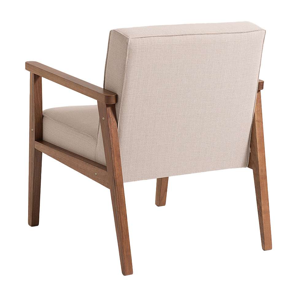 Conjunto com 4 Poltronas New Julia Bege e Nogueira
