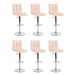 Conjunto com 6 Banquetas Giratórias Fitz Art Creme