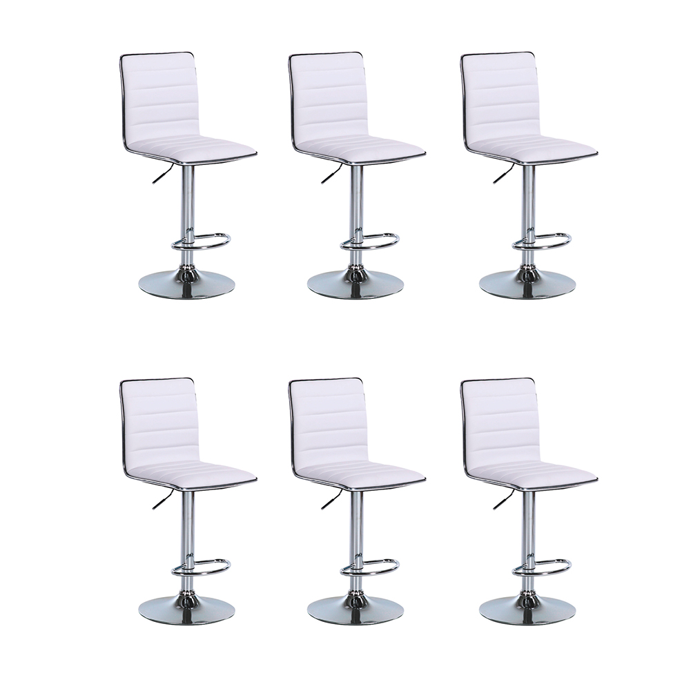 Conjunto com 6 Banquetas Giratórias Marilyn Branco