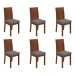 Conjunto com 6 Cadeiras Athenas Linho Cinza e Imbuia Clean