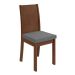 Conjunto com 6 Cadeiras Athenas Linho Cinza e Imbuia Clean