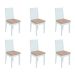 Conjunto com 6 Cadeiras Athenas Veludo Creme e Branco