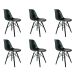 Conjunto com 6 Cadeiras Charles Eames Preto