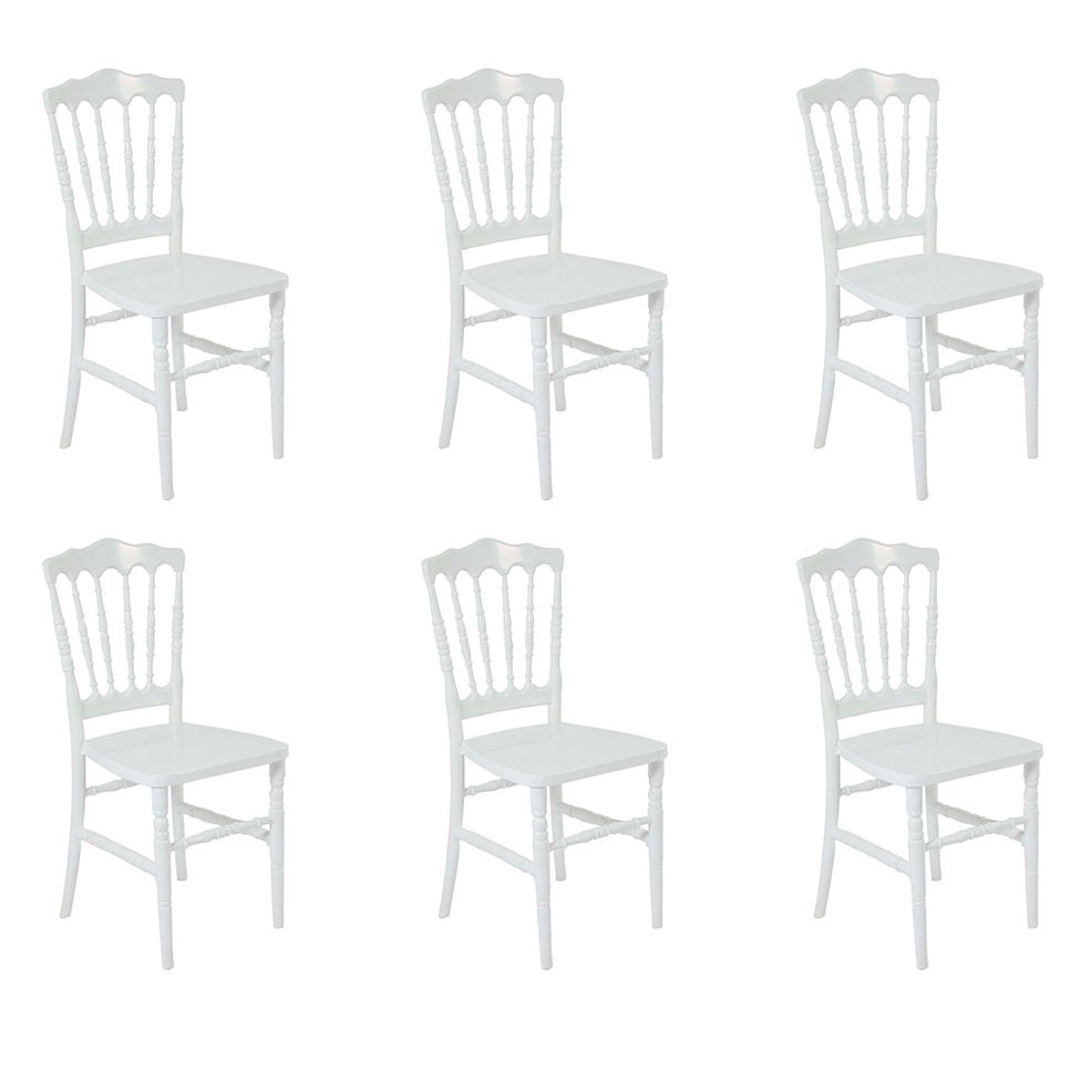 Conjunto com 6 Cadeiras Dior Resina Branco