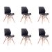 Conjunto com 6 Cadeiras Eames Eiffel Rubi Preto