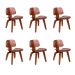 Conjunto com 6 Cadeiras Eames Walnut Madeira