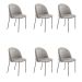 Conjunto com 6 Cadeiras Margaret Cinza