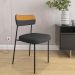 Conjunto com 6 Cadeiras Mona Linho Grafite e Preto