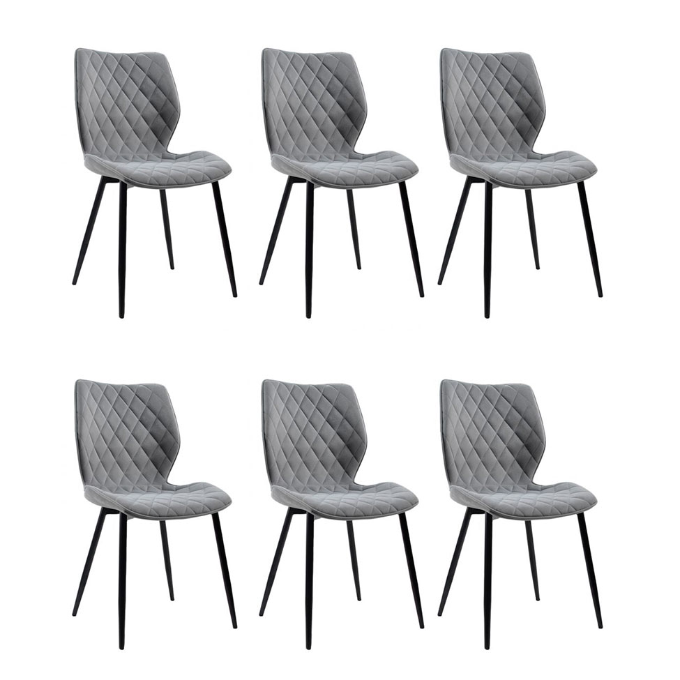 Conjunto com 6 Cadeiras Palmer Cinza