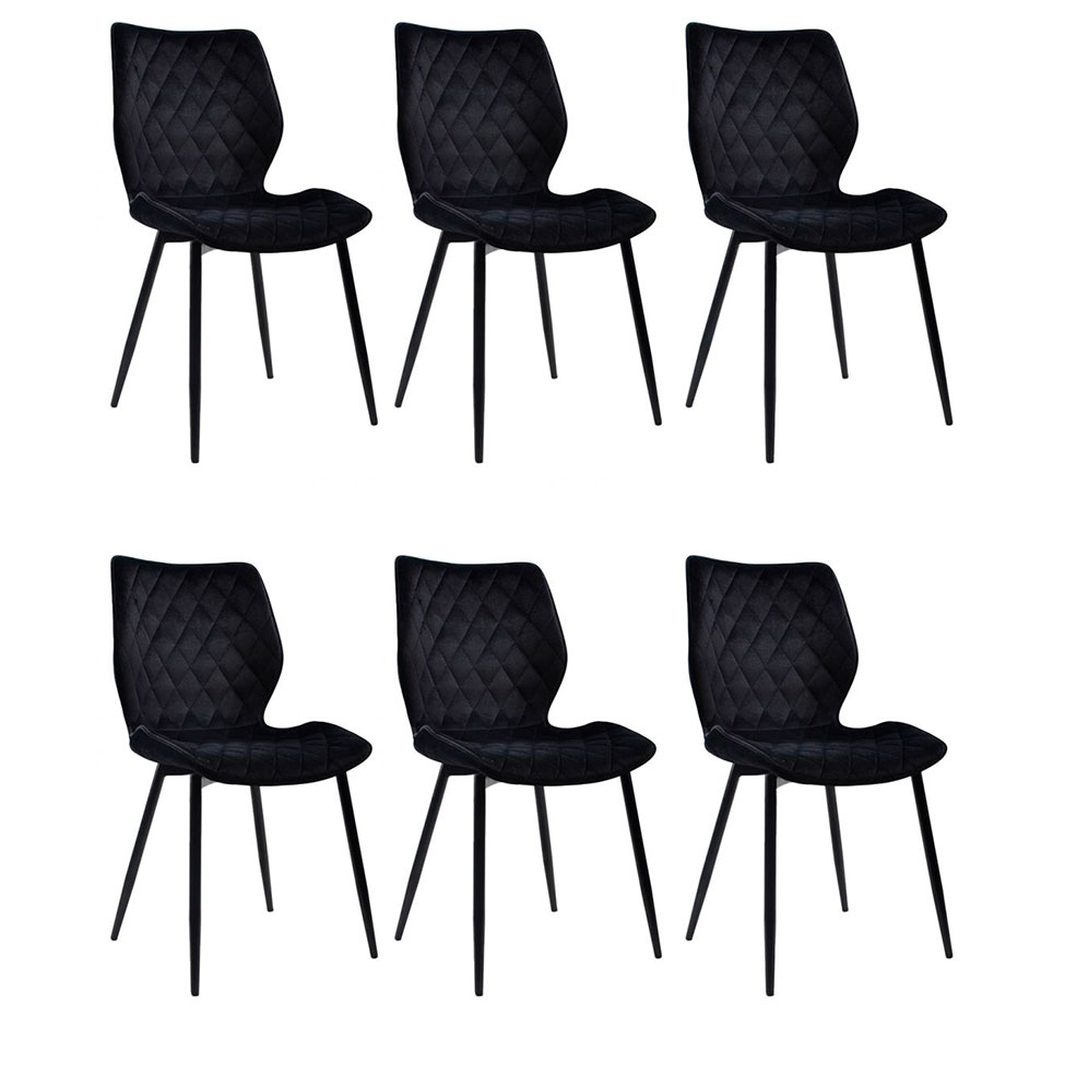 Conjunto com 6 Cadeiras Palmer Preto