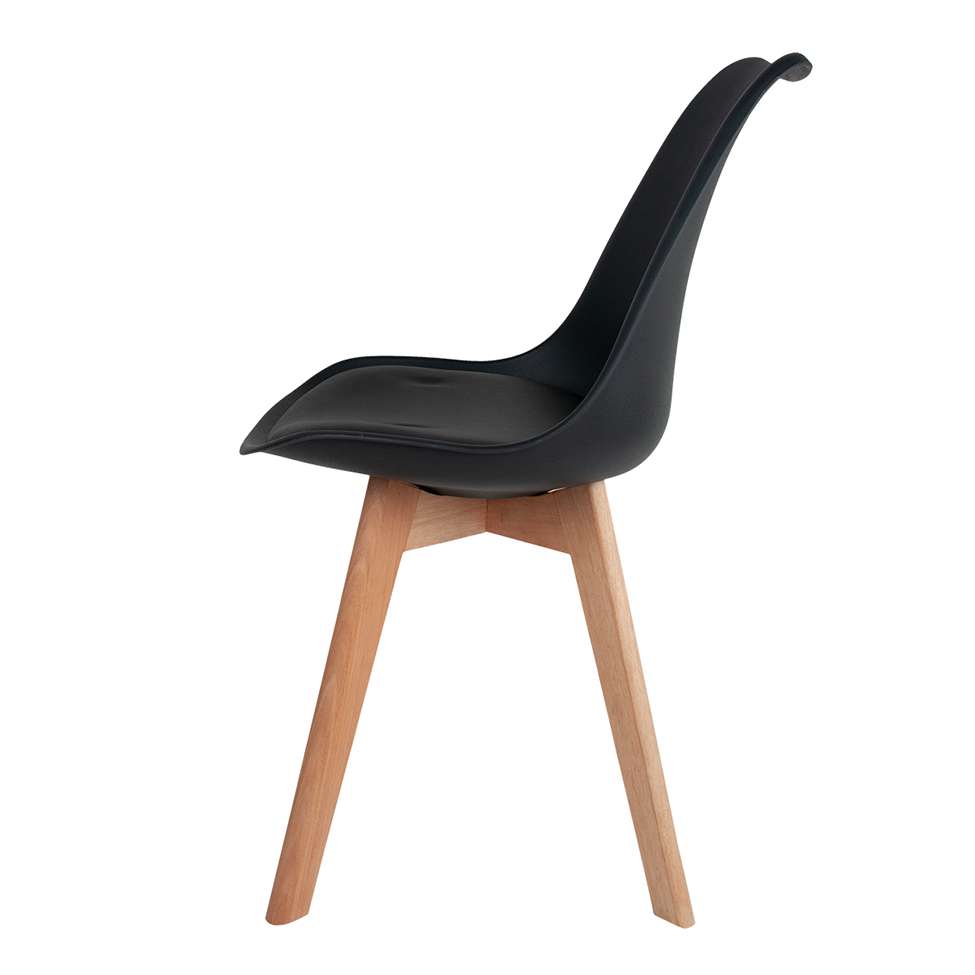 Conjunto com 6 Cadeiras Saarinen Wood Preto