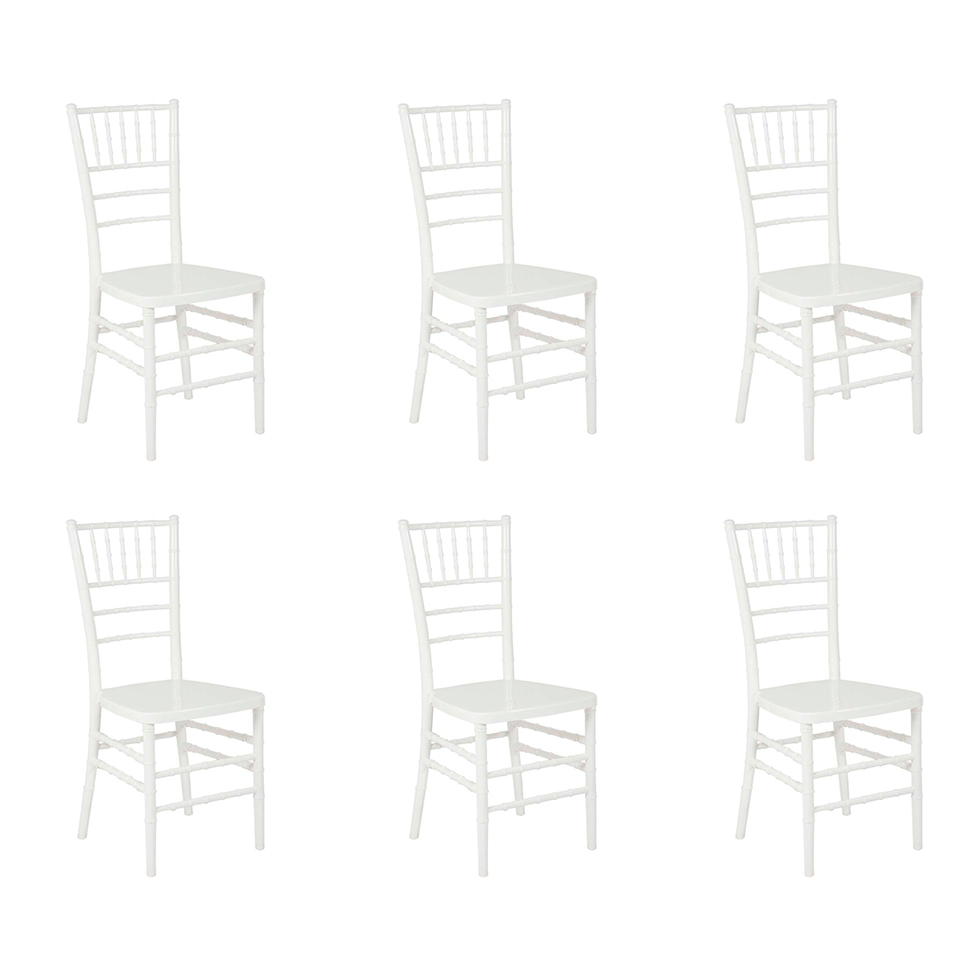 Conjunto com 6 Cadeiras Tiffany Branco