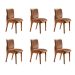 Conjunto com 6 Cadeiras de Jantar Bella Gold Imbuia e Caramelo