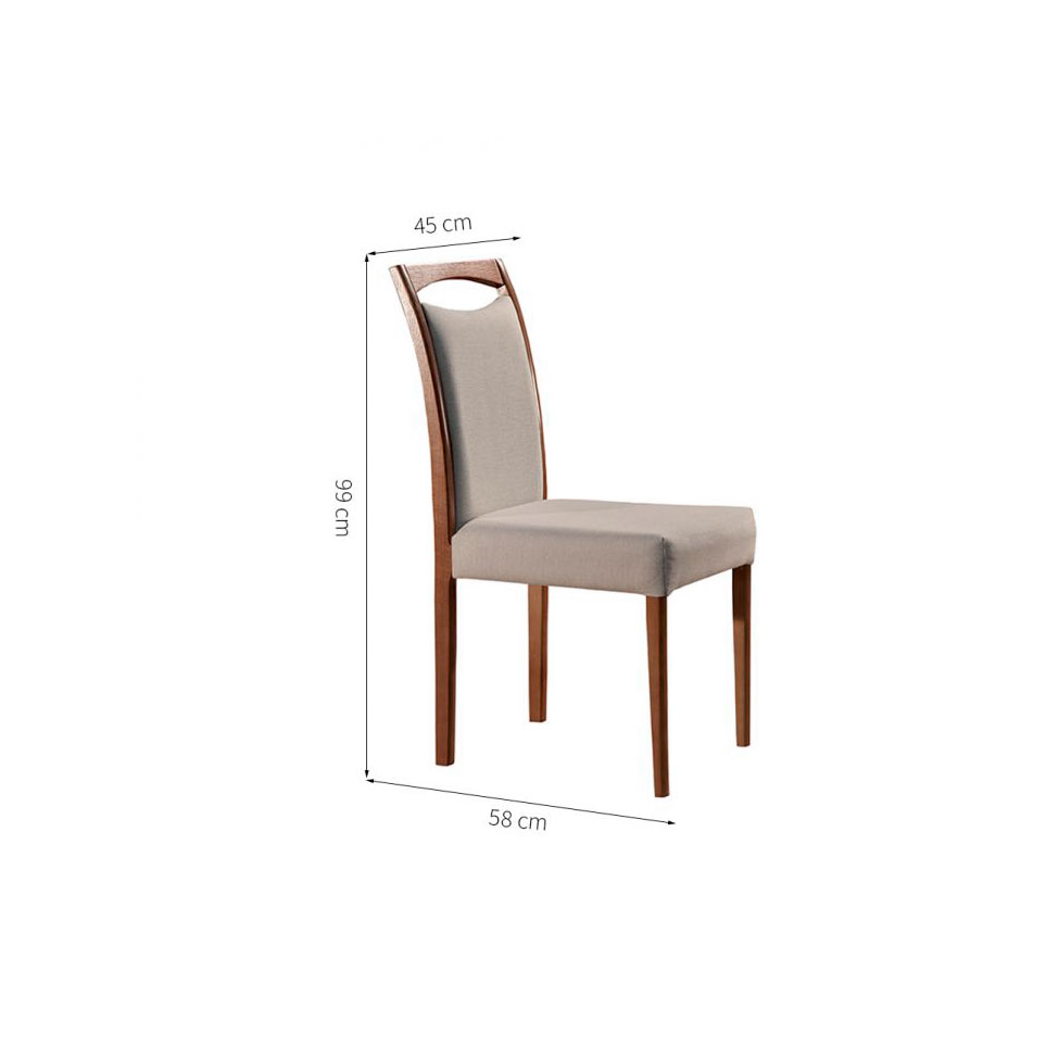 Conjunto com 6 Cadeiras de Jantar Lívia Creme