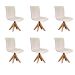 Conjunto com 6 Cadeiras de Jantar Lenk Cru