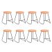 Conjunto com 8 Bancos Dili Natural e Preto Industrial