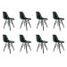 Conjunto com 8 Cadeiras Charles Eames Preto
