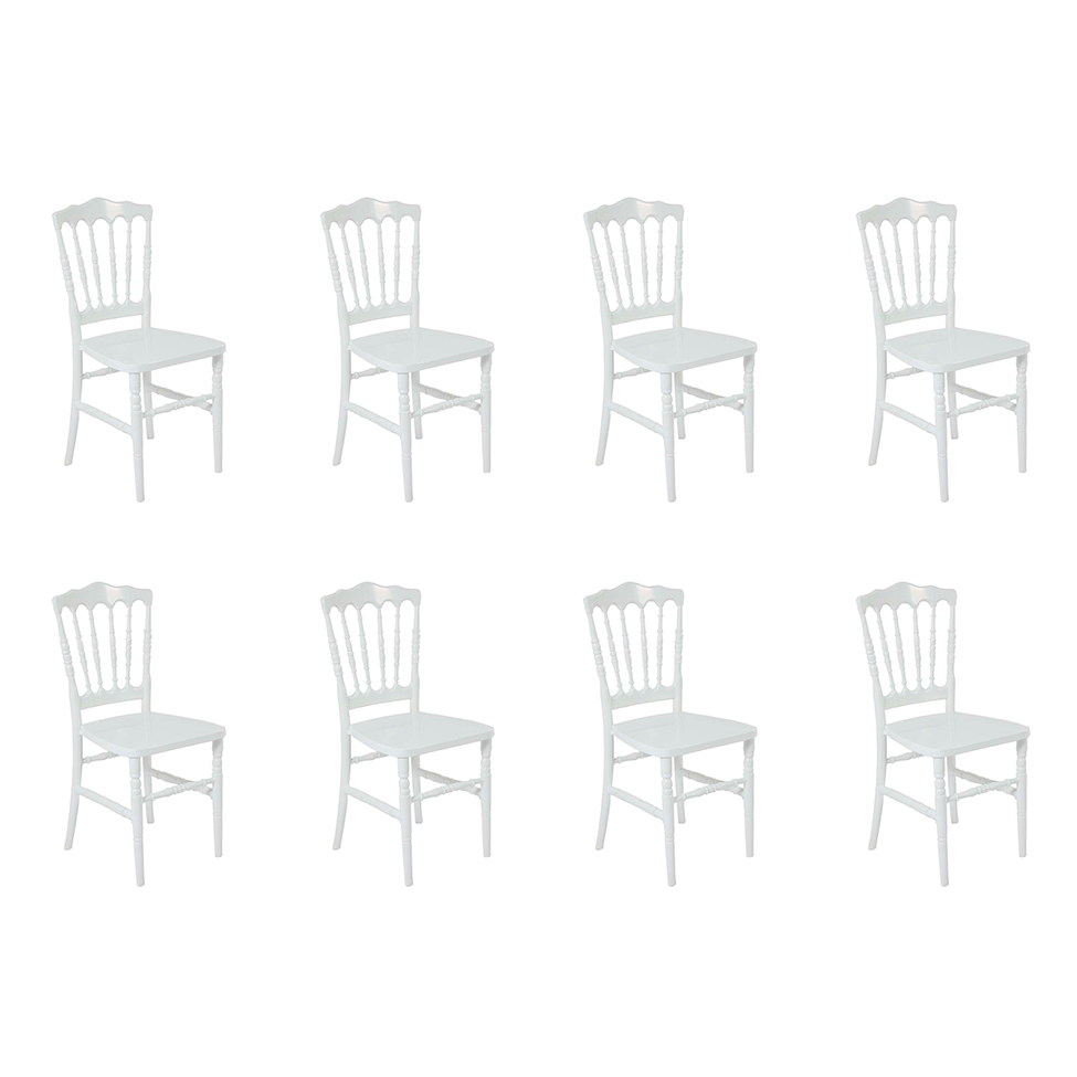 Conjunto com 8 Cadeiras Dior Resina Branco